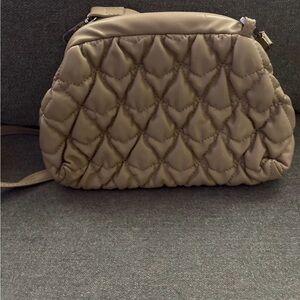 Elegant Quilted Tan Shoulder Bag